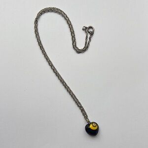 Antique Chic Black and Yellow Heart Necklace